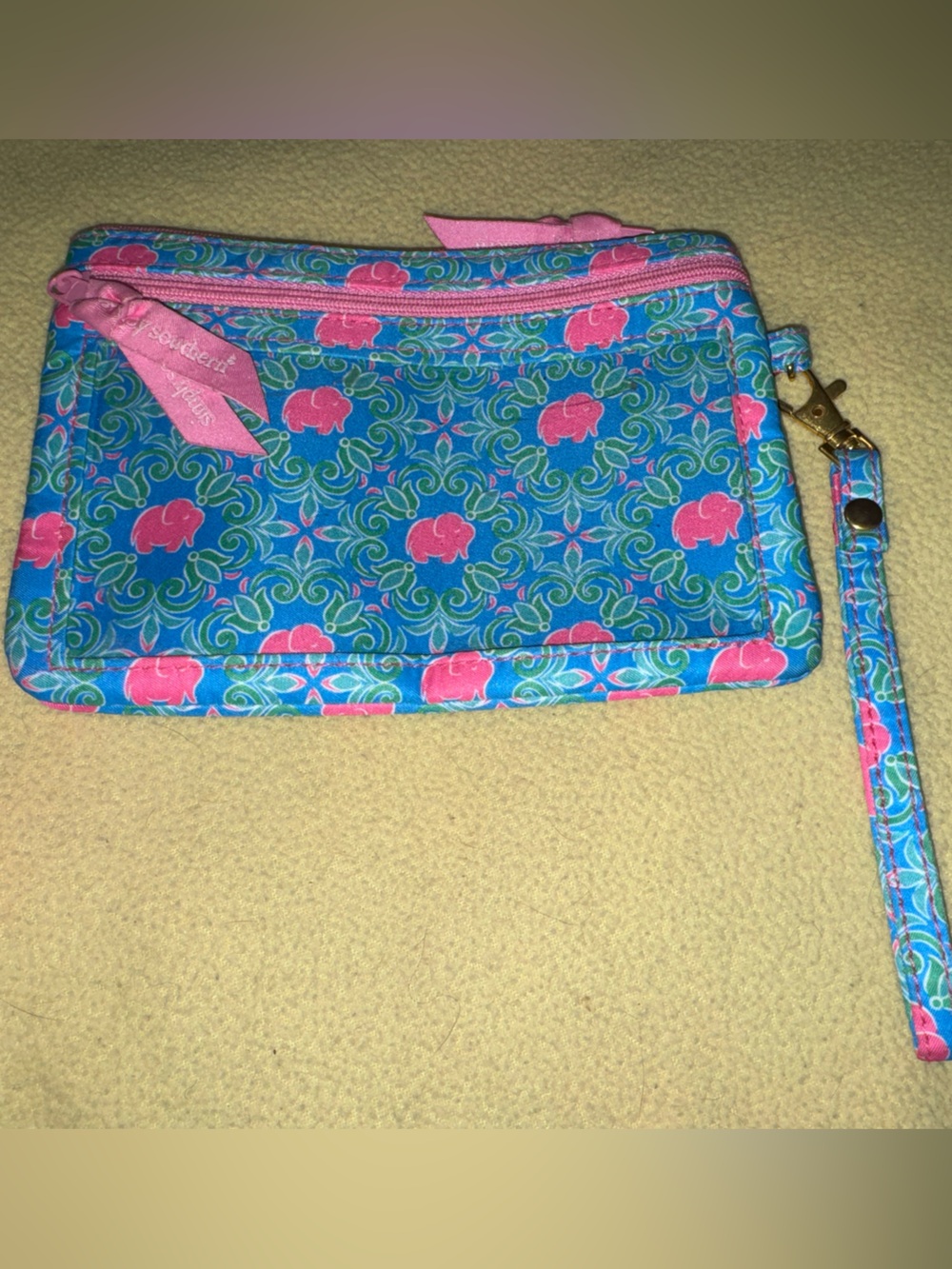 Simply Southern Hot Pink Satin-Lined Wristlet